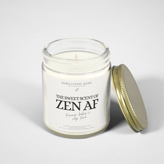 Zen AF during baby's nap time - premium eco-friendly candle